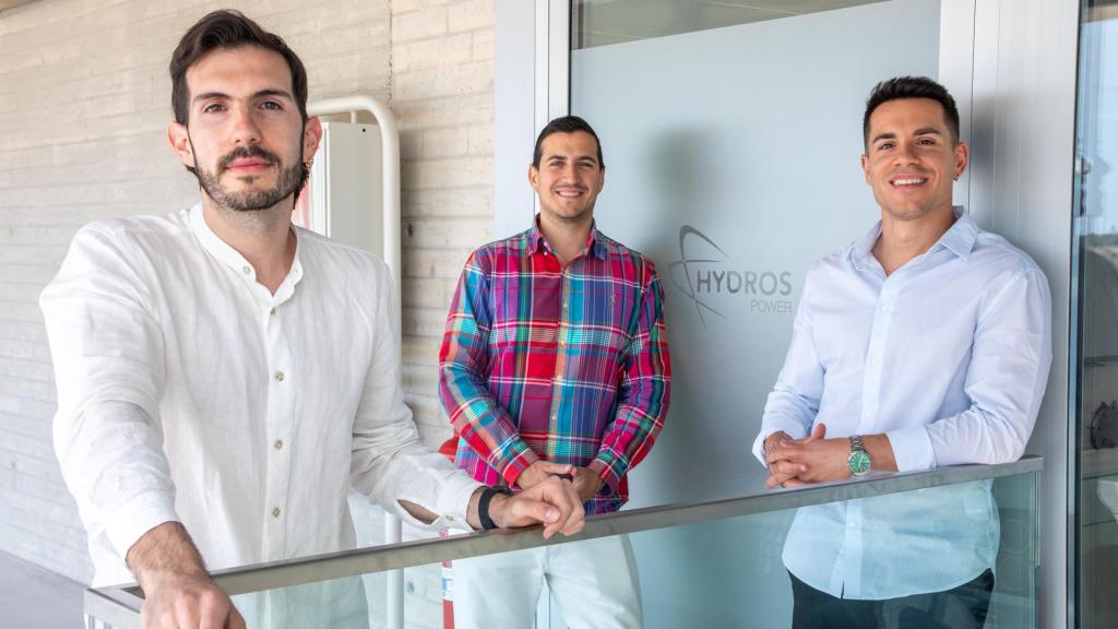 El equipo fundador de Hydros Power: Guillermo Megías, Pablo Zarzo e Iván Navalón.