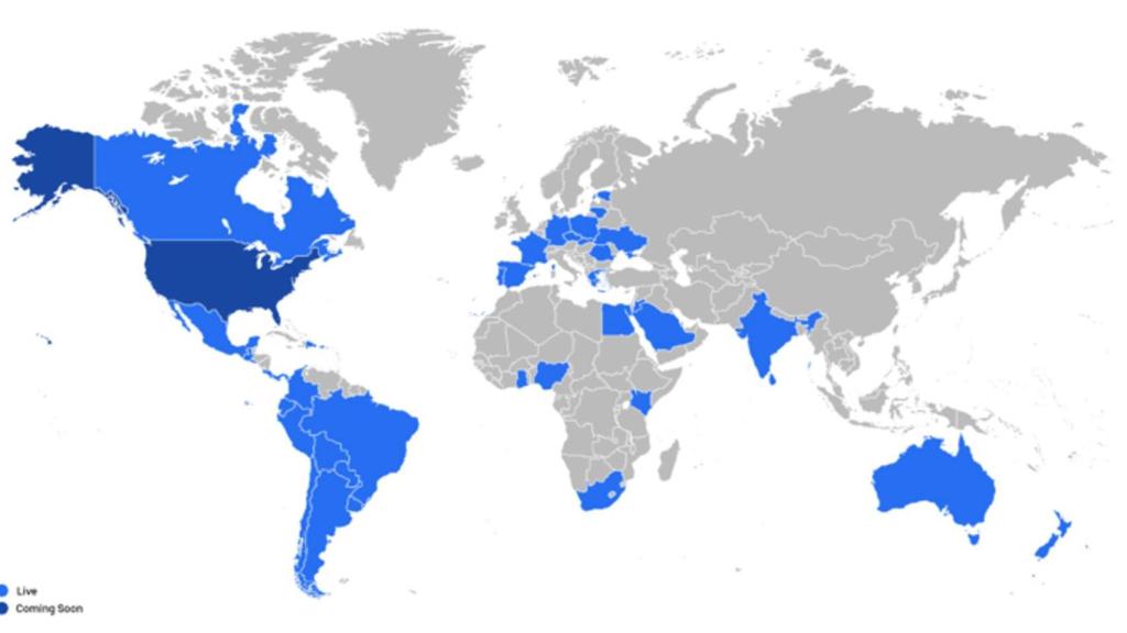 Mapa de despliegue de esta novedad.