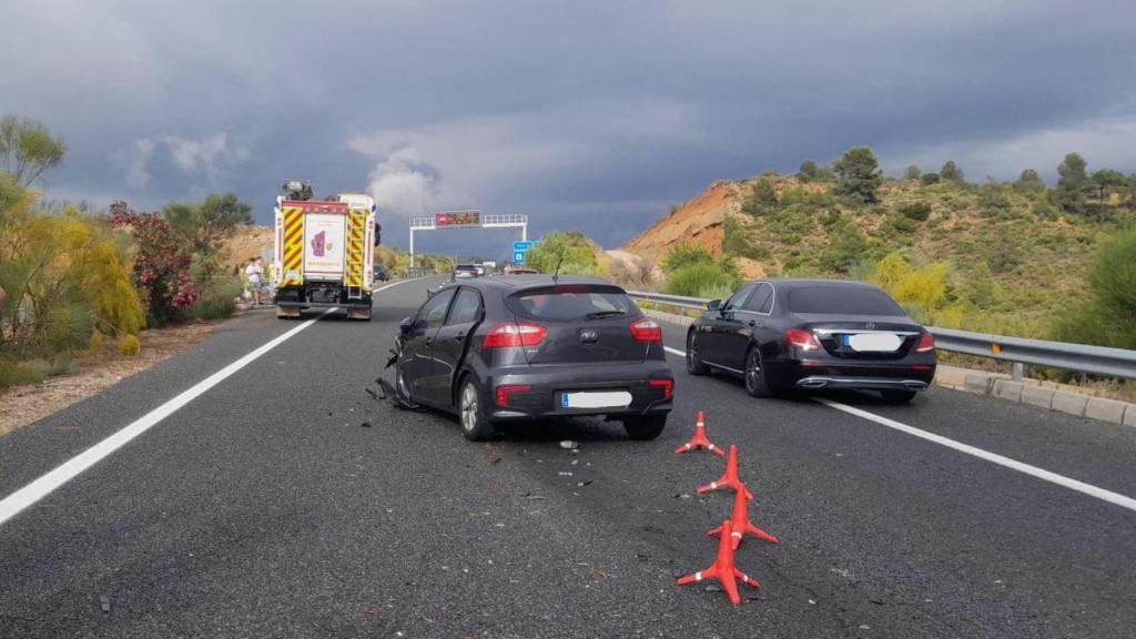 Foto del accidente en la A-3 en Minglanilla (Cuenca).
