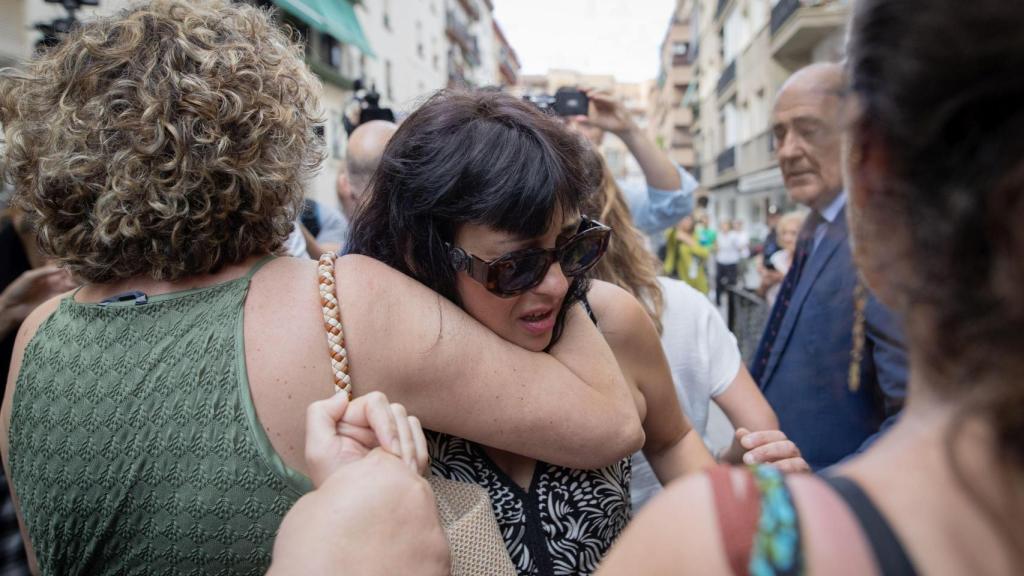 Llegada de Juana Rivas al Punto de Entrega Familiar el pasado martes.