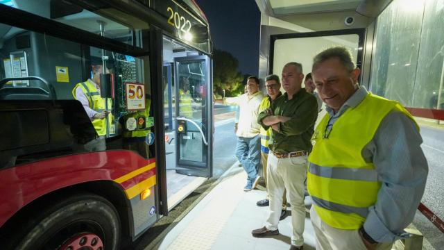 El alcalde de Sevilla, José Luis Sanz, en las primeras pruebas.