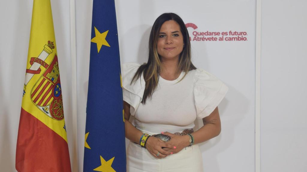 Nuria Rubio en la sede del PSOE de Castilla y León en Valladolid