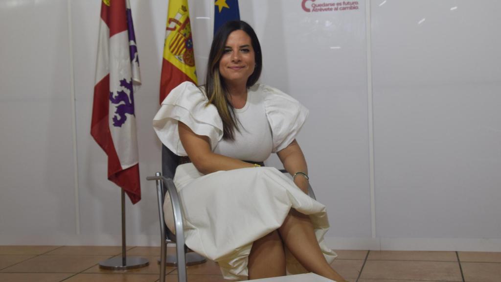 Nuria Rubio, en la sede del partido en Valladolid