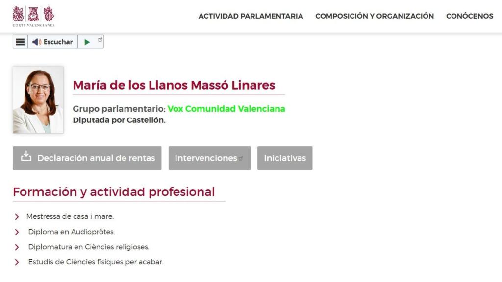 Formación de Llanos Massó en el Portal de Transparencia de Les Corts. EE