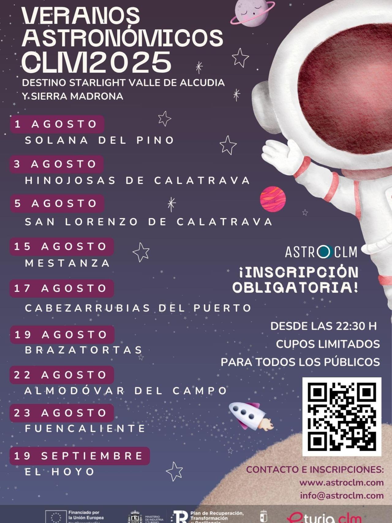 Cartel con todas las fechas.