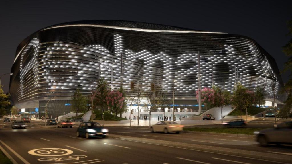 Render de la iluminación exterior del Santiago Bernabéu