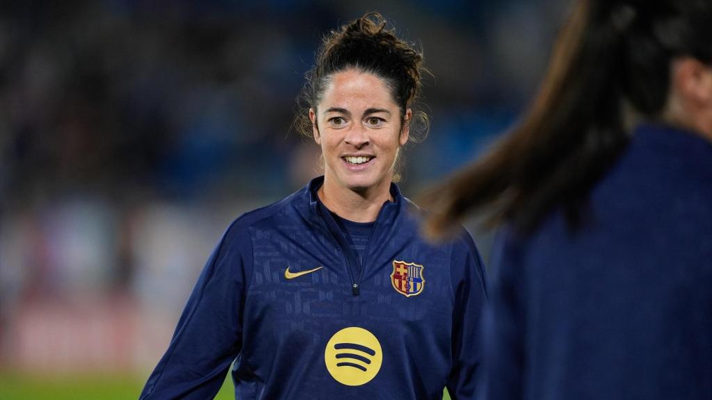 Marta Torrejón, antes de un partido con el Barça femenino
