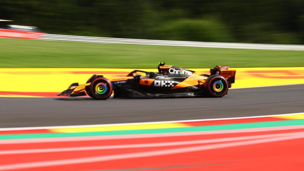 Lando Norris, durante la clasificación del GP de Bélgica.