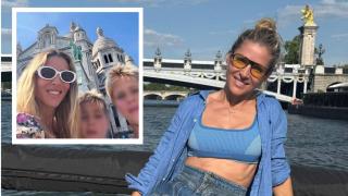 Elsa Pataky, con sus hijos durante su visita a París.