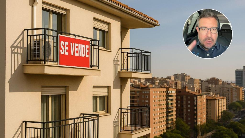 Imagen generada por IA de un piso en venta y Sergio Gutiérrez.