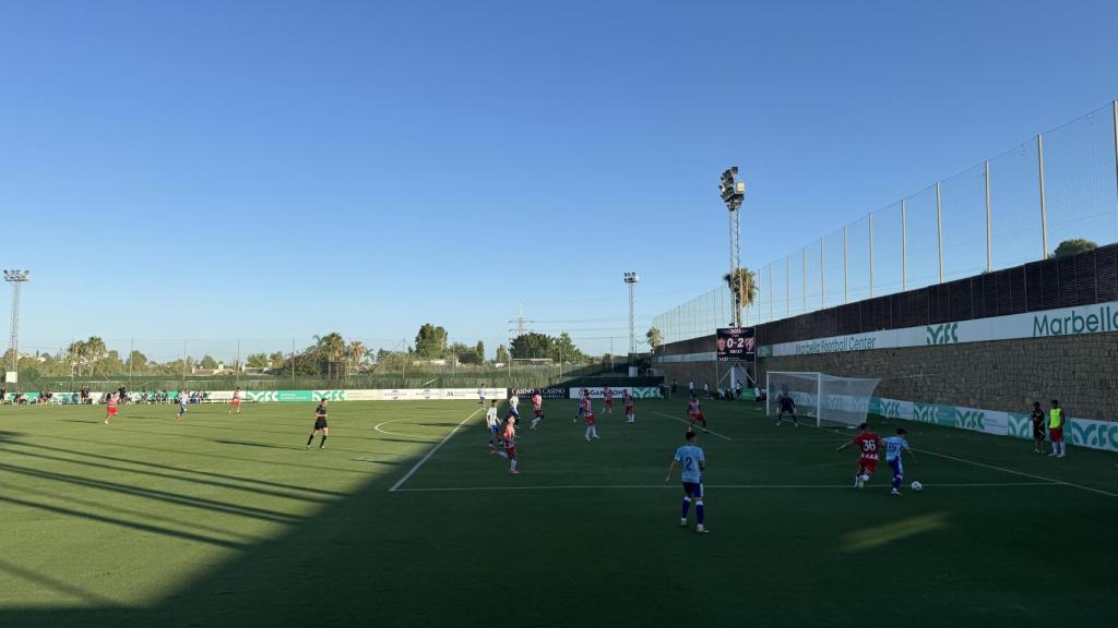 Una acción del Almería vs. Málaga de la pretemporada