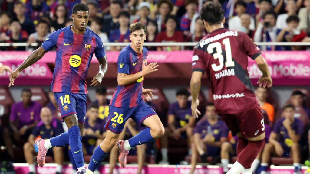 Marcus Rashford, durante su estreno con el FC Barcelona.