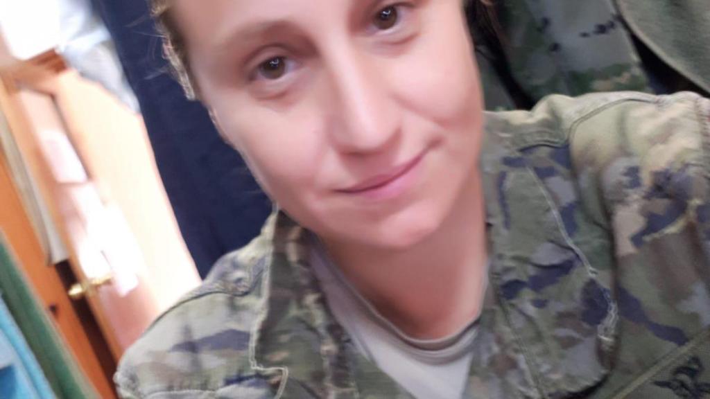 Aranzazu Soba en el cuartel militar de Zaragoza.