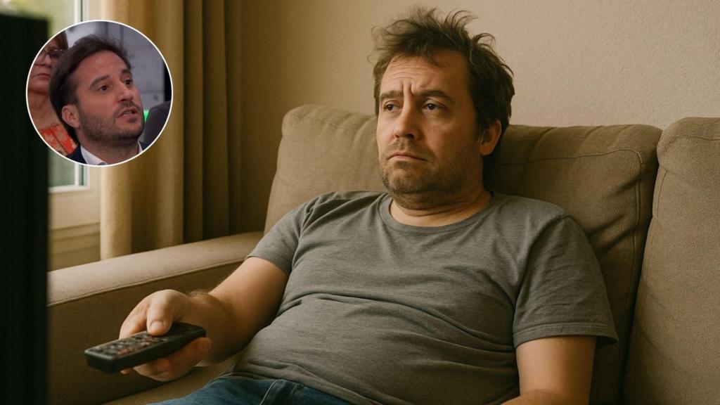 Imagen generada por IA de un trabajador en el paro y Diego Carbajosa.