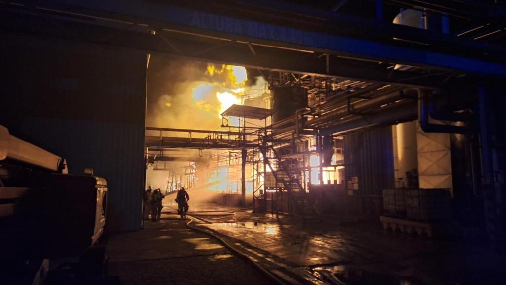 Incendio en una empresa química de Zuera