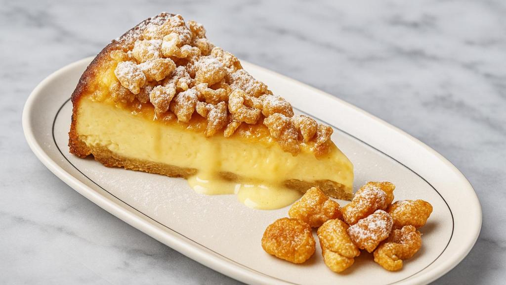 Tarta de queso torreznos de El 5 de Tirso.