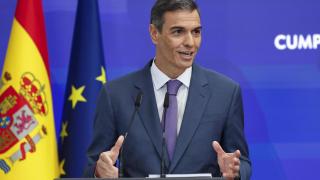 El presidente del Gobierno, Pedro Sánchez, este lunes en la Moncloa.