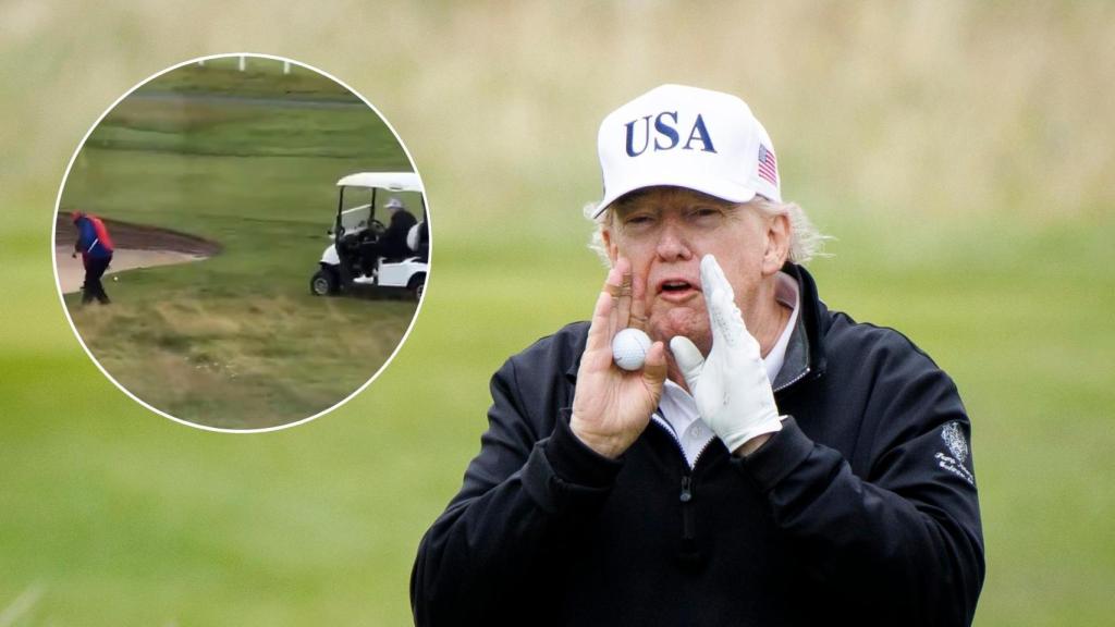 Cazan a Trump haciendo trampas jugando al golf