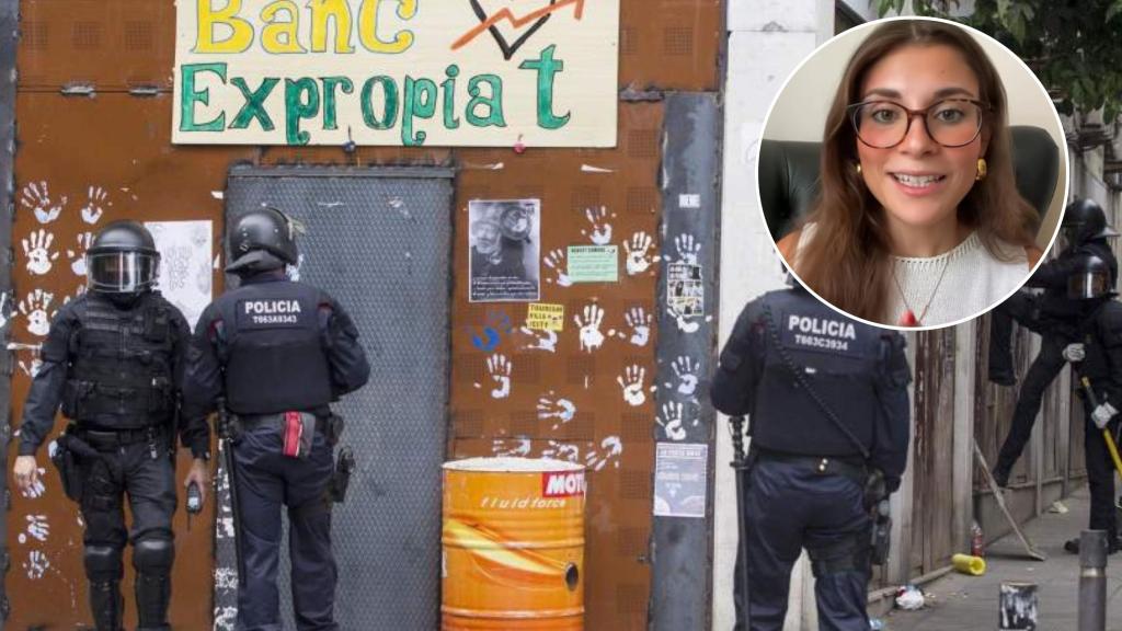 Montaje de un desalojo de la Policía y la abogada.