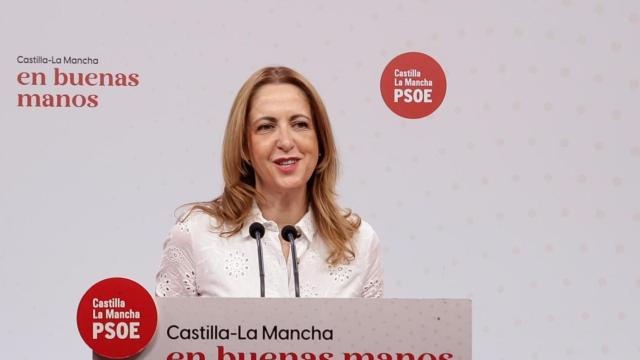 La eurodiputada Cristina Maestre, este lunes durante la rueda de prensa.