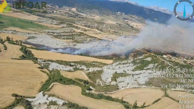 Incendio forestal en Barós (Jaca).