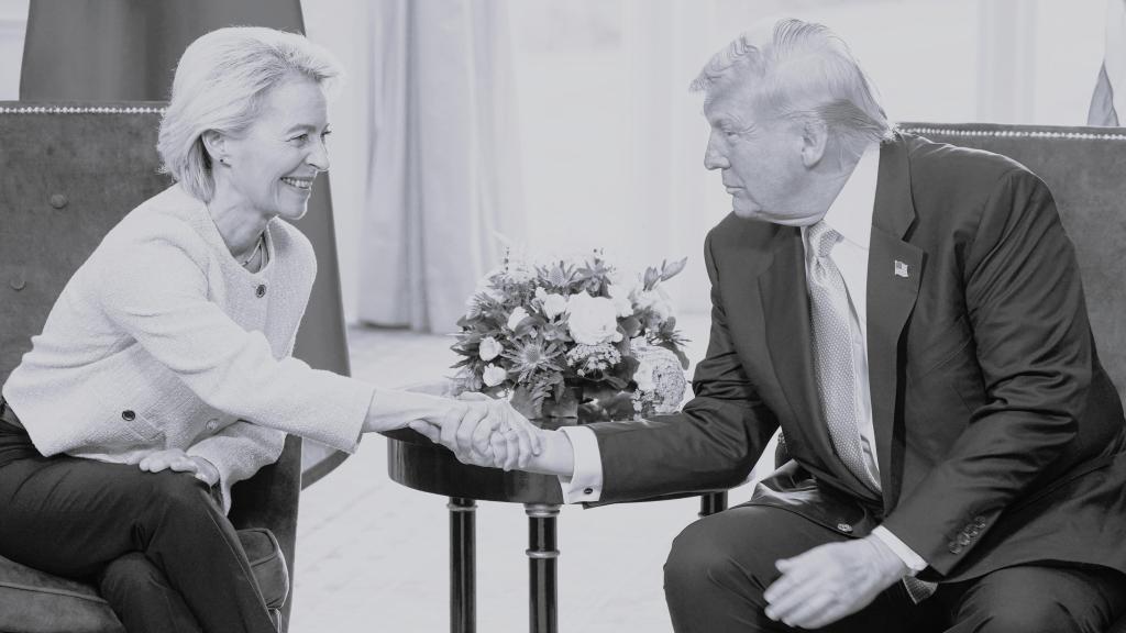 Ursula von der Leyen y Donald Trump, este domingo.