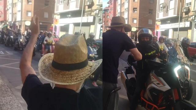 Momento en el que Francisco Javier se encuentra con los moteros.