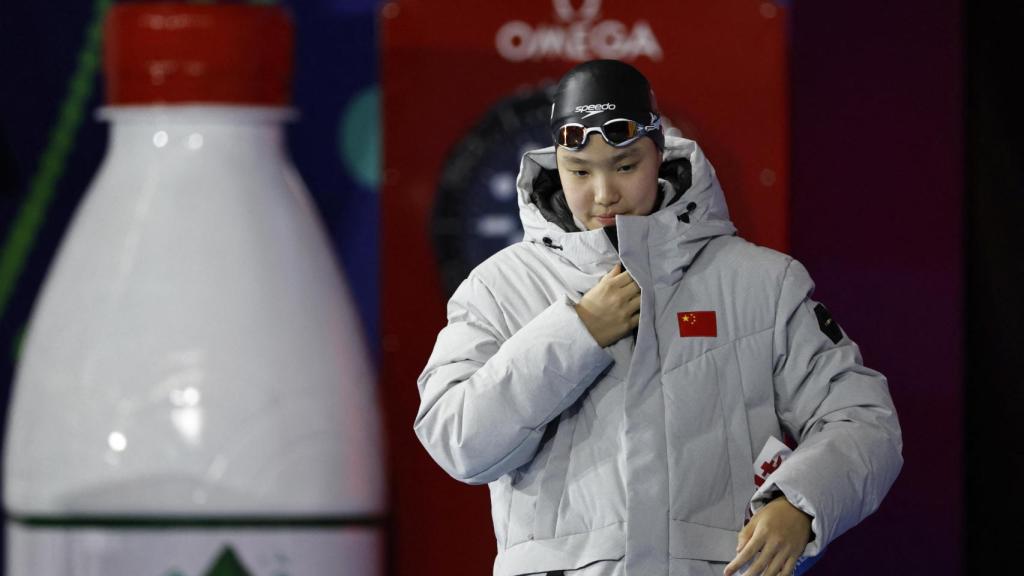 Yu Zidi, durante el Mundial de Natación de Singapur