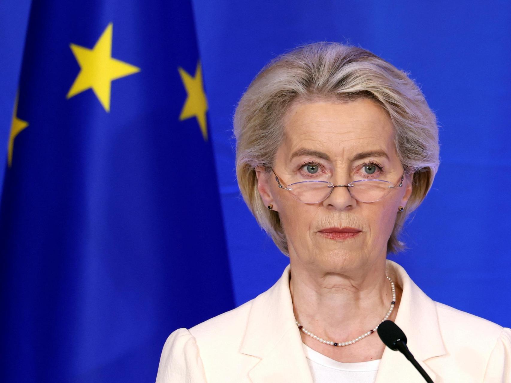 La presidenta de la Comisión Europea, Ursula von der Leyen, tras la 25ª Cumbre UE-China en Pekín, el 24 de julio de 2025.