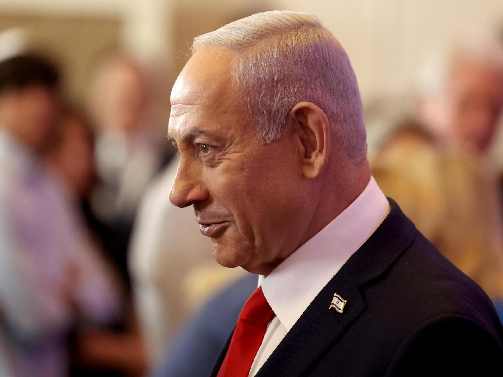 El primer ministro israelí, Benjamin Netanyahu, asiste a la Conferencia Cristiana en Jerusalén el 27 de julio de 2025.