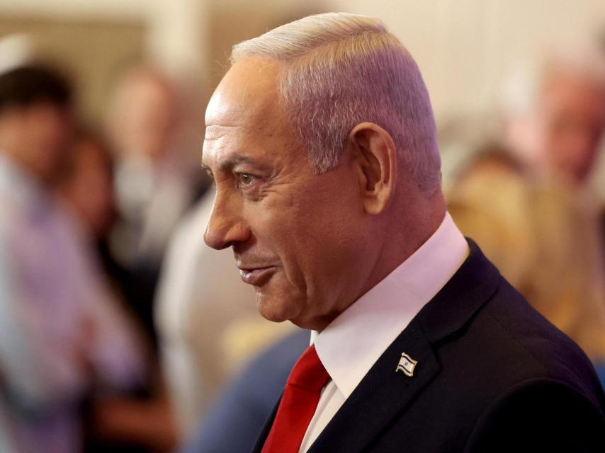 El primer ministro israelí, Benjamin Netanyahu, asiste a la Conferencia Cristiana en Jerusalén el 27 de julio de 2025.