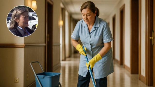 Imagen generada por IA de un trabajadora de la limpieza.