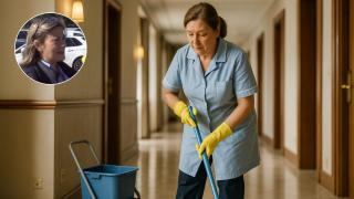 Imagen generada por IA de un trabajadora de la limpieza.
