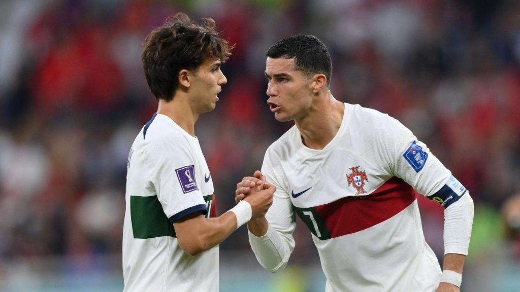 Joao Félix y Cristiano Ronaldo.