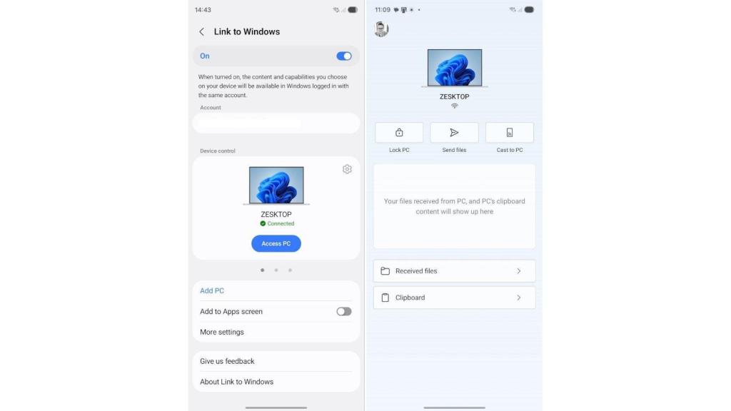 La nueva app Enlace a Windows para Android