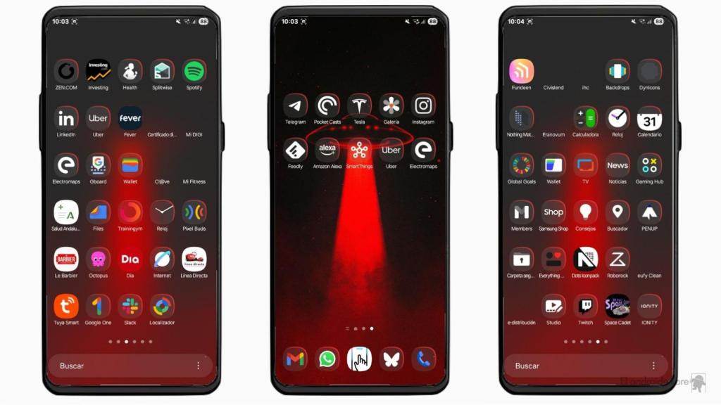 Efecto cristal rojo en One UI