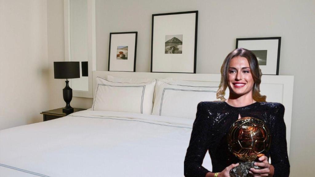 Montaje de Alexia Putellas y su habitación.