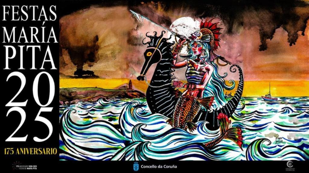 Cartel de la edición 2025 de las Fiestas de María Pita