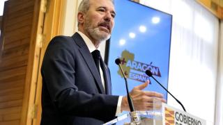 Azcón, este martes en el Pignatelli, sede del Gobierno de Aragón.