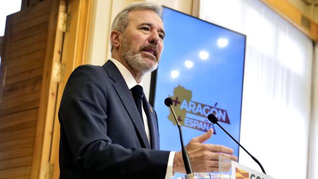 Azcón, este martes en el Pignatelli, sede del Gobierno de Aragón.