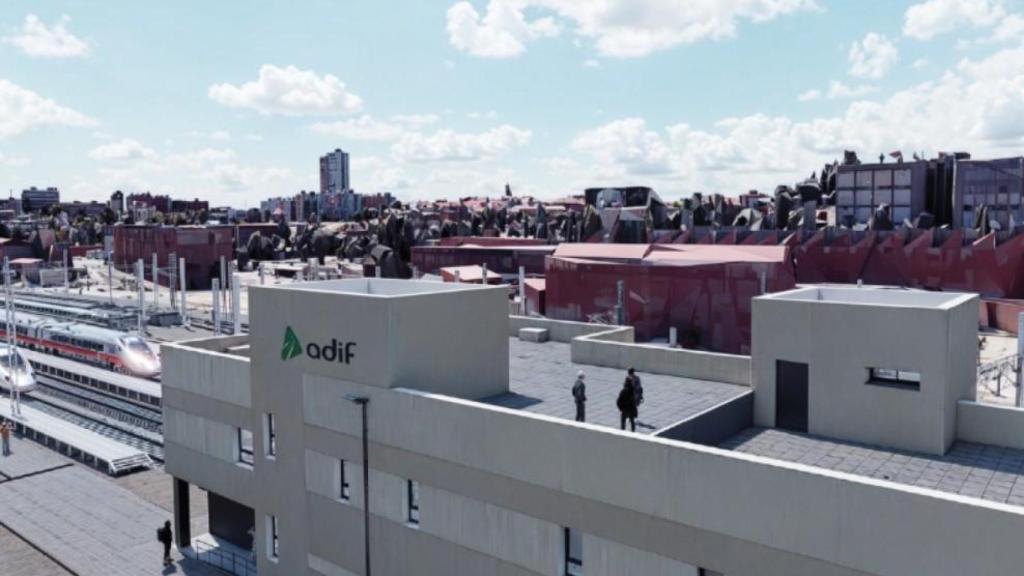 Render de la nueva estación de Adif en Las Tablas.