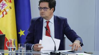 Óscar López, ministro de Transformación Digital, durante la rueda de prensa del Consejo de Ministros de este martes.