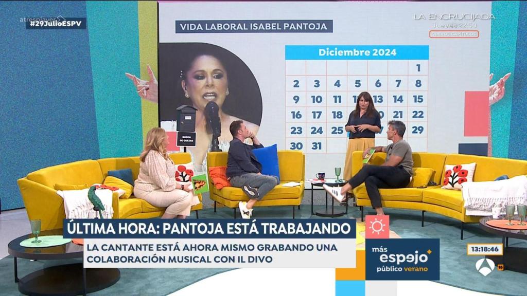 Imagen de 'Espejo Público' mientras hablan de Isabel Pantoja.