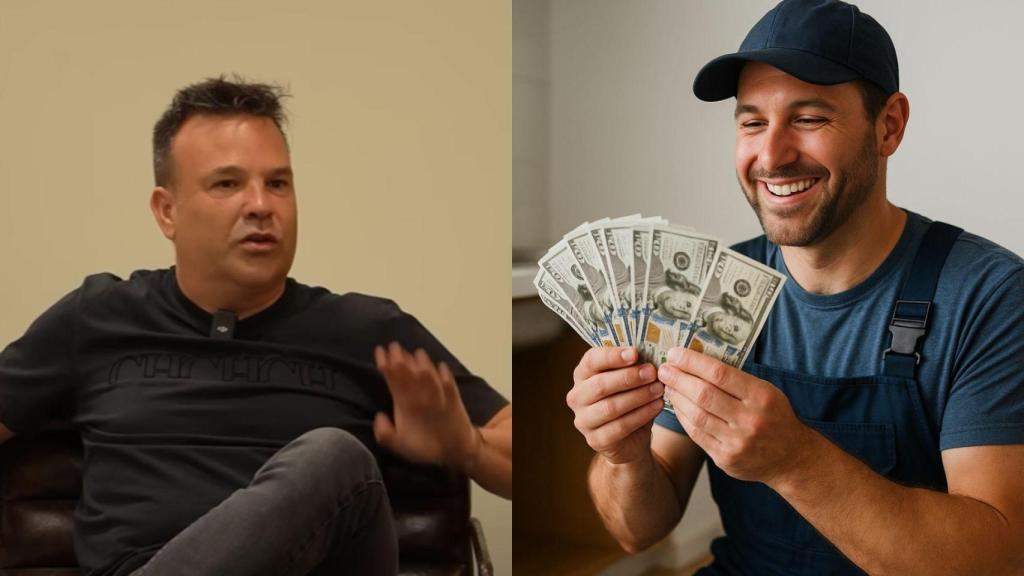 Imagen de Jose Elías y un fontanero generado por IA.