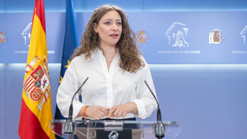 Ester Muñoz, portavoz del PP en el Congreso de los Diputados, este martes en rueda de prensa.