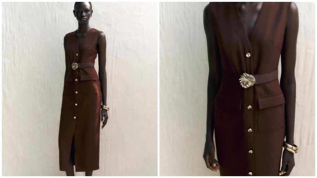 Vestido midi crepe. Ref. 3897/166/700