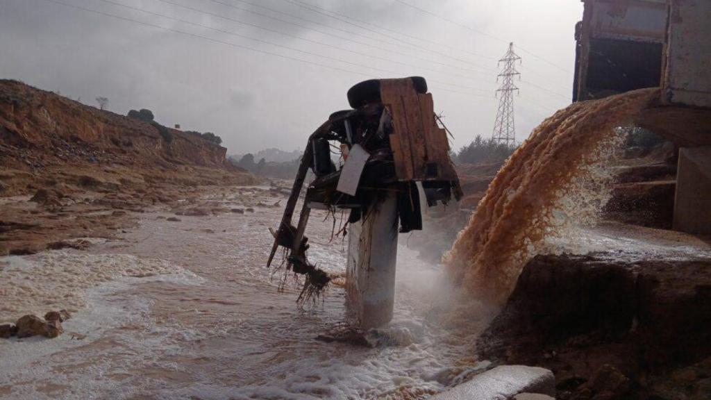 Imagen del barranco de L'Horteta tras la riada. EE