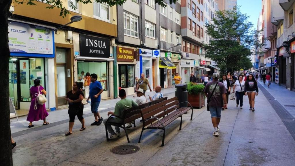 Tramo más transitado de la calle Barcelona de A Coruña, esta semana.