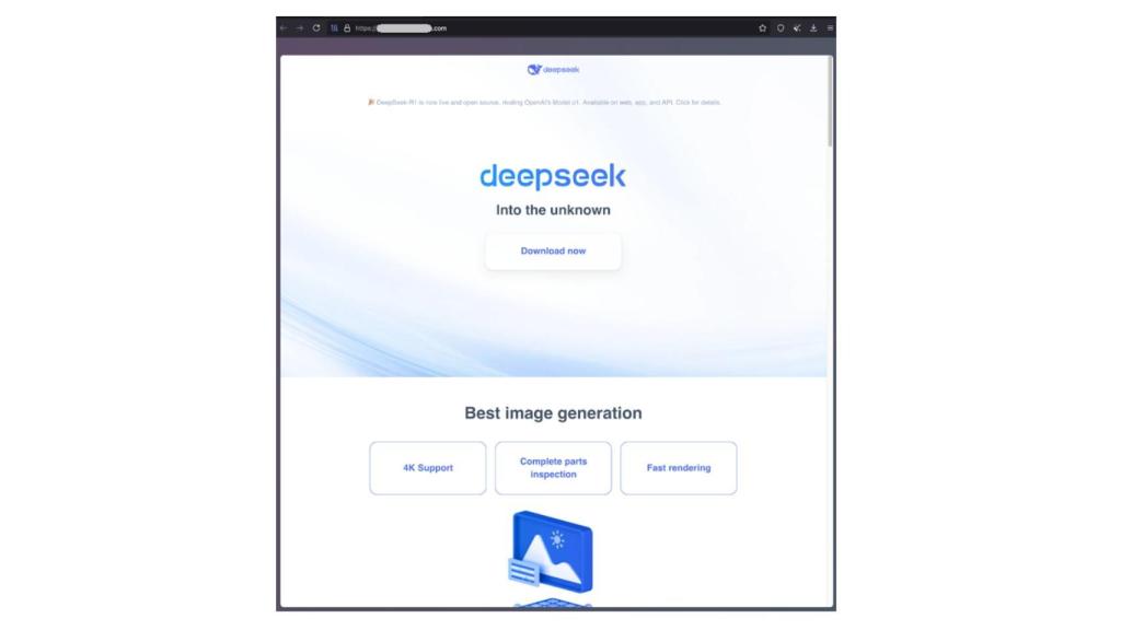 Web que imita la de DeepSeek