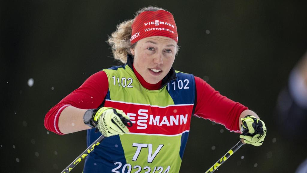 Laura Dahlmeier, durante una competición.